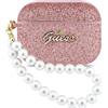 Guess Glitter Pearl Strap Custodia per AirPods Pro 3, rosa