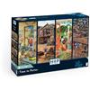 House of Puzzles Set di puzzle House of Puzzles - 4 puzzle da 500 pezzi, motivo: giardino