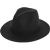 ifundom Cappello Fedora a Larga Falda in Lana Patchwork Nero e Rosso Berretto Piatto da Uomo e Donna per Inverno Cappello Jazz da Palcoscenico e Accessorio Casual Elegante 56-58 CM