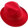 BESTYASH Cappello Fedora Uomo Cappello Classico Jazz Corta in Feltro Rosso Leggero e Portatile Design per e Inverno