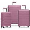 Traveler's Choice A quadretti, M (66 cm), malva, 3 pezzo Set, Pagosa - Valigia trolley espandibile rigida indistruttibile