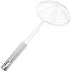 GALPADA Schiumarola a Rete in Acciaio Inox, Manico Lungo, Grande Capacità | Filtra L'Olio Rapidità, per Pasta e Fritti in Cucina, Uso Domestico, Finitura Argento