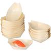 SAFIGLE 50 Pezzi Piccole Imbarcazioni di Legno Khaki per Sushi e Snack, Ciotole Decorative Sicure per Alimenti in Stile Giapponese, Perfette per Casa e Ristorante