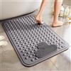 ZAHDMA Tappetino Doccia Antiscivolo 80x50cm,Tappeto Doccia Antiscivolo con Ventose e Fori di Drenaggio,Tappetino Antiscivolo Doccia Grande,Tappeto Antiscivolo Doccia per Doccia e Vasca,Bagno (Grigio)