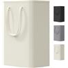 Lifewit Cesta Portabiancheria Salvaspazio, Porta Biancheria Sporca per Bagno Pieghevole, Cesta Panni Sporchi Sottile con Manici, Laundry Basket per Camera da Letto, Lavanderia, 50L, Bianco