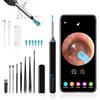 Morelax Otoscopio Pulizia Orecchie, Pulitore per orecchie WiFi, 3,5mm Impermeabile IP67 Endoscopio con 6 Luci LED, Pulisci Orecchie per iPhone,Android,iPad,adulti,bambini e animali domestici (Nero)