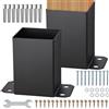 VEVOR Confezione di Supporti 2 Pezzi per Pali in Legno 102 x 102 mm, Kit Base per Pali Interni 91 x 91 mm in Acciaio a Carbonio per Ancoraggio Pali in Legno Ringhiere, Corrimano di Terrazze, Portici