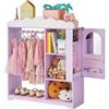 VEVOR Armadio per Costumi da Bambini con Mobiletto Portagiochi Colore Viola, Appendiabiti con Specchio e Ripiani, Guardaroba per Costumi da Travestimento, per Vestiti Camera da Letto Cameretta Bambini