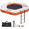 VEVOR Pontile Galleggiante Gonfiabile Misure 2,6x2,6 m, Materassino Ad Aria per Acqua con Borsa Portatile e Scaletta, Piattaforma Galleggiante per Nuoto Piscina Mare Spiaggia Estate Colore Arancione