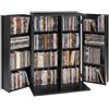 VEVOR Armadietto Porta CD DVD Libri Portaoggetti 4 Ripiani, Mobiletto per CD DVD Giochi con Ante Ripiani Regolabili da Ufficio Studio Soggiorno, Mobiletto Portaoggetti 610x368x846 mm, Nero
