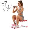 VEVOR Macchina per Squat Profondi Carico 136 kg Fitness Allenamento Casa, Allenatore per Glutei Regolabile con 3 Bande Elastiche Attrezzatura Pieghevole per Core da Palestra Domestica, Rosa e Bianco