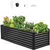 VEVOR Aiuola Rialzata in Metallo Fioriera da Giardino Zincata 1800 x 900 x 600 mm Design a Fondo Aperto, Ampia Aiuola Rialzata per la Coltivazione di Ortaggi, Fiori, Erbe Aromatiche, Grigio Scuro