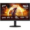 Aoc MONITOR 27IPS QHD HDMI DP PIVOT 180HZ AOC Q27G4XF REG ALTEZZA 1MS
