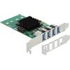 ‎Delock Delock PCI Express x4 Card to 4x External USB 3.0 Quad Channel