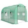 Outsunny Serra 3 x 2 x 2 m serra in telo con 2 porte avvolgibili con cerniera & 6 finestre a rete, aste di supporto, Verde | Aosom Italy