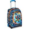 SJ GANG STYLE JAM GANG Trolley Scuola Fisso, Blu, 2 in 1, Doppio Uso, Trolley e Zaino, Zaino Scuola Elementare, Bambino