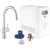 GROHE Blue Professional Starter Kit con Rubinetto Filtro Acqua, Bocca C, Doccetta Estraibile, Acqua Filtrata Refrigerata e Frizzante, WiFi e Bluetooth, Cromo, 31325002