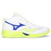 MIZUNO Wave Momentum Pro Mid Scarpa Da Pallavolo In Tessuto Ed Ecopelle Bianco Giallo Blu - Uomo - Bianco Giallo Blu