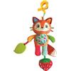 Clementoni Baby - Easy-Peasy Soft Fox, Peluche da Viaggio Bambini 0+ Mesi, Sonaglino Frusciante con Pendente Mordicchioso, Pinza per Passeggino per Passeggino E Auto, Lavabile in Lavatrice, 17623