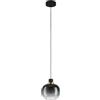 Eglo lampada a sospensione Oilella, 1 fiamma, vetro fumé, metallo | nero-grigio con ottone, sfera di vetro, attacco E27, Ø 19 cm, ideale sopra tavolo da pranzo