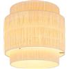 Briloner Lampada da soffitto con paralume in rafia, attacco E27, max. 10 W, plafoniera, boho, estetica, 30 x 32 cm (DxH), natura