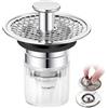 Blendura Tappo Lavandino Bagno, 32-42mm Universale Pop Up Filtro Lavandino Bagno Tappi Lavandino, Tappo Bidet Tappo di Scarico Lavandino con Filtro per Vasca da Bagno, Cucina, Lavabo