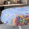ANRO Tovaglia cerata, lavabile, da giardino, per interni ed esterni, ovale, 200 x 140 cm, bordo tagliato, acquario
