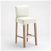 AHD Amazing Home Design Sgabello da bar in legno di design alto 74 cm Comfort XL - Shabby White