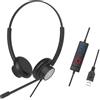 Tellur cuffie cablate voce 320, binaurali, USB, nero
