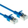 ACT Blue 7 metri di cavo patch slimline per datacenter LSZH U/FTP CAT6A senza strappi con connettori RJ45 (DC7607)