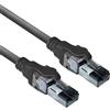 ACT Cavo patch nero da 1 metro S/FTP CAT6A IDC 4PPoE / PoE++ 100W LSZH senza strappi con connettori RJ45 (FB4901)