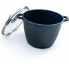 Relaxdays Pentola per minestre con coperchio in vetro, antiaderente, pentola XXL per induzione, 10 litri, pentola profonda, 28 cm, fusione di alluminio, nera
