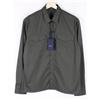 ZAPA Camicia Uomo UK 42 Casual Khaki Con Tasche Nascoste E Bottoni