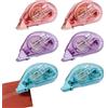 Exburanty 6Pcs Colla a Nastro, 6mm x 6m Colla Roller Biadesivo, Dispenser di Nastro Biadesivo Trasparente, per Foto, Album Fotografici e Scapbooking