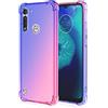 Dedux Cover per Motorola Moto G8 Power Lite, Custodia Trasparente Gradiente Protettivo TPU Case, Ultra Sottile Rinforzo a Quattro Angoli Cover (Blu/Rosa)