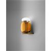 Vistosi FARO APPLIQUE A PARETE S AMBRA SCURA BIANCO MONTATURA OTTONE VERNICIATO L3214 LED 3000K 8,5W 1200lm DIMMERABILE