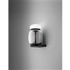 Vistosi FARO APPLIQUE A PARETE S CRISTALLO BIANCO MONTATURA NERO OPACO 2 L2214 LED 2700K 8,5W 1200lm DIMMERABILE