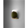 Vistosi FARO APPLIQUE A PARETE S VERDE ANTICO BIANCO MONTATURA OTTONE VERNICIATO L2214 LED 2700K 8,5W 1200lm DIMMERABILE
