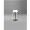 Vistosi FARO LAMPADA DA TAVOLO G CRISTALLO BIANCO MONTATURA OTTONE VERNICIATO L3415 LED 3000K 2000LM 13W DIMMERABILE