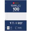 Miquelrius - Ricarica 100 fogli, griglia e margine 4 mm, formato A4, perforazione a 4 fori, carta da 90 g/m2