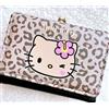 Sanrio Portafoglio leopardato Hello Kitty borsa a tre scomparti gattino conciato