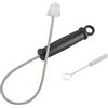 RÖSLE Kit di manutenzione per bruciatori a gas, 3 pezzi: strumenti di pulizia per barbecue a gas, con spazzola in nylon lunga 12 cm e robusto acciaio inox 18/10, con custodia in cotone