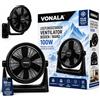 Vonala Ventilatore da pavimento e parete industriale, 100 W, potente 50 cm, silenzioso, ABS, antivibrazione, per esterni e interni, nero, potenti e silenziosi