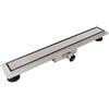 BALNEO Canalina per Doccia, Canaletta di Scarico da 90cm in Acciaio Inox, Scarico a Pavimento, Bassa 52mm, Scarico per Doccia su Entrambi i Lati con Pannello o Piastrella, Duplex Standard 2in1