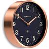 Newgate® Master Edwards Orologio a parete | Orologio in stile metà secolo | 30cm | Custodia in metallo profondo con finitura in rame/oro rosa | Design moderno retrò per cucina, soggiorno o ufficio