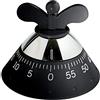 Alessi Kitchen Timer A09 B - Timer da Cucina di Design con Movimento Meccanico in Resina Termoplastica, Nero
