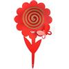 Arti & Mestieri - Girasole da Vaso - Porta Zampirone da Tavolo di Design - 100% Made in Italy - Ferro - Rosso - 4 Pezzi