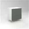 Diventa Modello Diva Frame, Mobile Bagno sospeso 60cm con 2 cassetti spaziosi, lavabo dal design moderno, colore verde e bianco