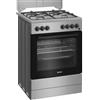 Beko Indesit I6G3PMS Cucina A Gas, 60 Cm, 4 Fuochi, Forno Elettrico Con Grill, 73 Litri, Click&Clean, Steam&Clean, Timer, Colore Acciaio Inox, Classe Energetica A
