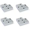 Emuca - Gambe per mobili, piedi per mobile in plastica colore grigio metallizzato, Set di 4 piedini di altezza 15mm